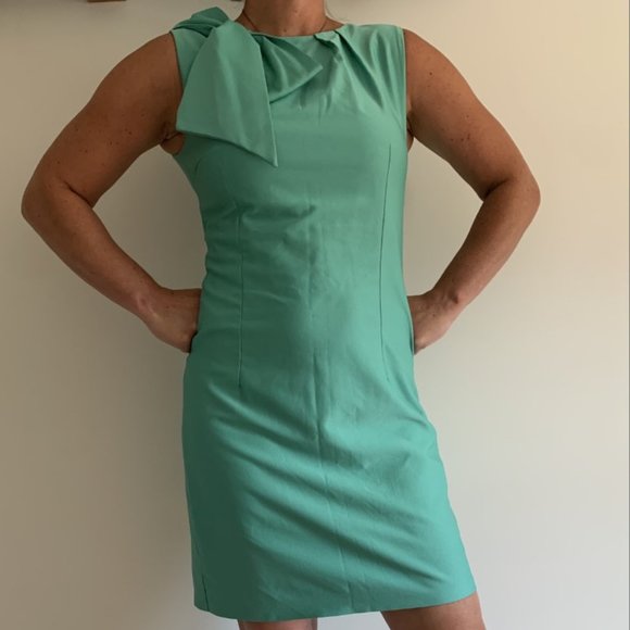 Ironi Turquoise Pencil Dress with Bow Detail - Picture 1 of 6